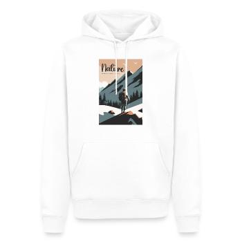 Nature Is Cheaper Than Therapy Mountains Hiking - Männer Premium Bio Hoodie - Weiß - Vorne - Nico (187cm)