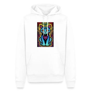 Chat mignon Pop Art Art moderne - Sweat à capuche Premium bio Homme - blanc - Devant - Nico (187cm)