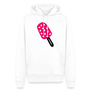 Strawberry ice cream stick - Men’s Premium Organic Hoodie - white - Front - Nico (187cm)