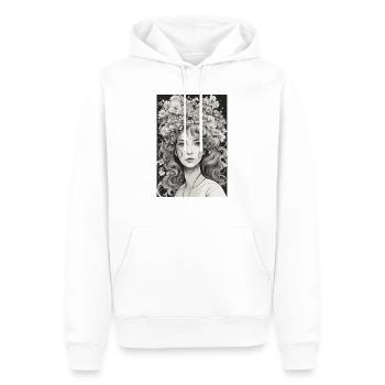 Blumenmädchen - Männer Premium Bio Hoodie - Weiß - Vorne - Nico (187cm)