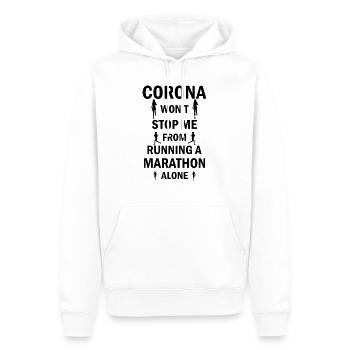 Marathon Course Jogging - Sweat à capuche Premium bio Homme - blanc - Devant - Nico (187cm)