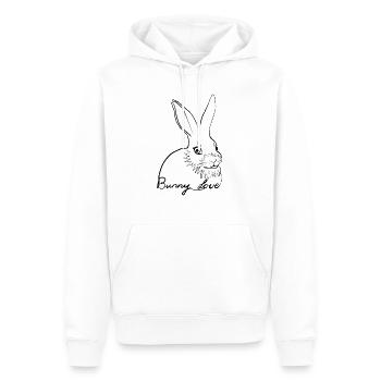 Amour de lapin - Sweat à capuche Premium bio Homme - blanc - Devant - Nico (187cm)
