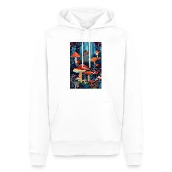 Pilzwald | AI - Männer Premium Bio Hoodie - Weiß - Vorne - Nico (187cm)
