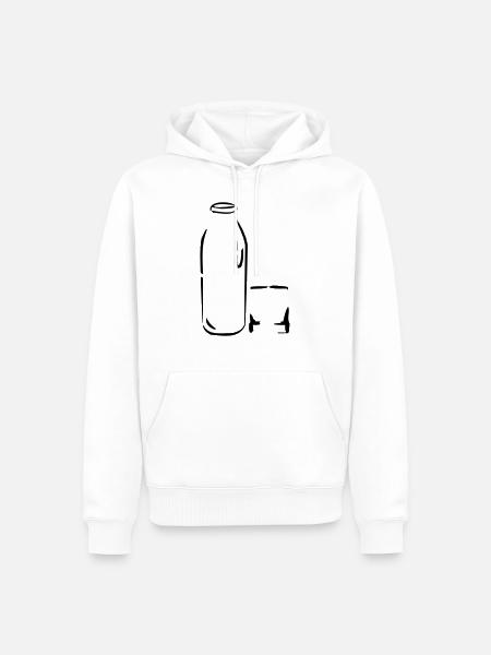 Milchflasche Glas - Männer Premium Bio Hoodie - Weiß