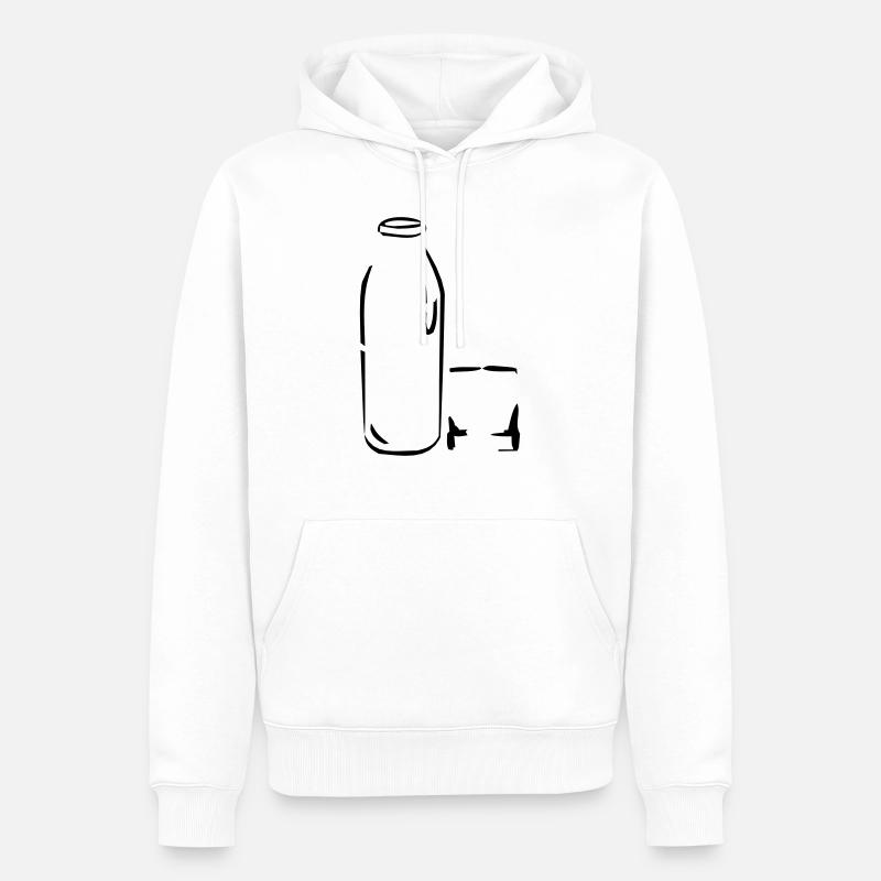 Milchflasche Glas - Männer Premium Bio Hoodie - Weiß