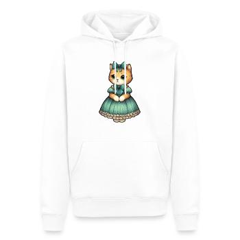 Vintage gekleidetes Kätzchen - Männer Premium Bio Hoodie - Weiß - Vorne - Nico (187cm)