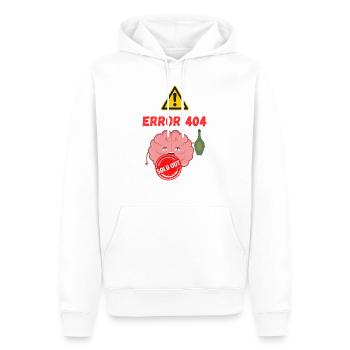 Error 4040 - Brain sold out - Männer Premium Bio Hoodie - Weiß - Vorne - Nico (187cm)