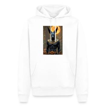 Anubis, dieu à tête de chacal, debout dans une - Sweat à capuche Premium bio Homme - blanc - Devant - Nico (187cm)