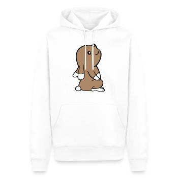 Hase guckt nach oben hoch Sterne beobachten gucken - Männer Premium Bio Hoodie - Weiß - Vorne - Nico (187cm)