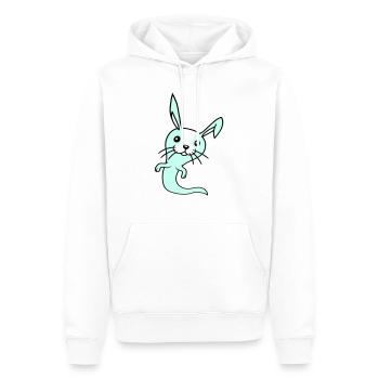 Hase Geist Gespenst spuken Halloween gruselig süß - Männer Premium Bio Hoodie - Weiß - Vorne - Nico (187cm)