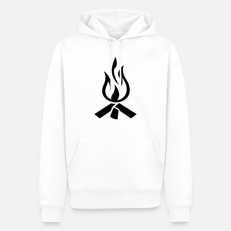 Feu de camp - Sweat à capuche Premium bio Homme - blanc