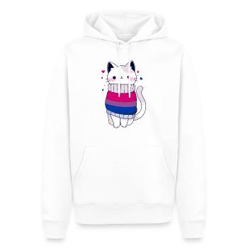 Bisexuel Chat Bi Queer LGBTQ CSD Mois de la fierté - Sweat à capuche Premium bio Homme - blanc - Devant - Nico (187cm)