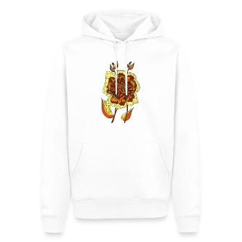 Blume - Männer Premium Bio Hoodie - Weiß - Vorne - Nico (187cm)