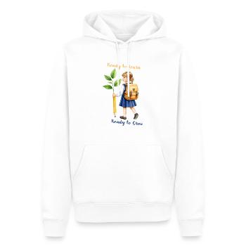 Prêt à apprendre, prêt à grandir – aquarelle - Sweat à capuche Premium bio Homme - blanc - Devant - Nico (187cm)