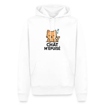 Katze erschöpft mich - Chat Humor - Männer Premium Bio Hoodie - Weiß - Vorne - Nico (187cm)