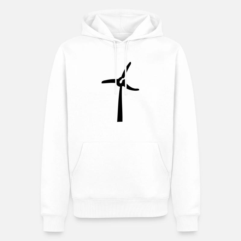 Windmill, éolienne, Windrad - Männer Premium Bio Hoodie - Weiß