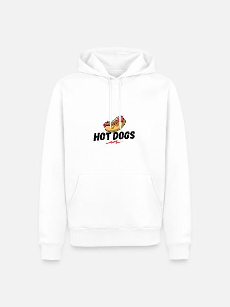 Hot dogs, sausages. Wiener - Men’s Premium Organic Hoodie - white