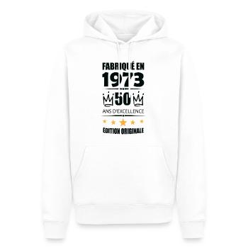 Vintage 1973 50Ans Anniversaire Cadeau Homme Femme - Sweat à capuche Premium bio Homme - blanc - Devant - Nico (187cm)