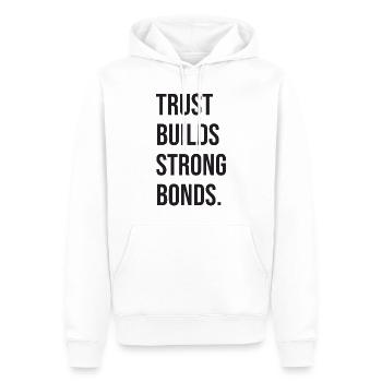 Trust Builds Strong Bonds - Men’s Premium Organic Hoodie - white - Front - Nico (187cm)