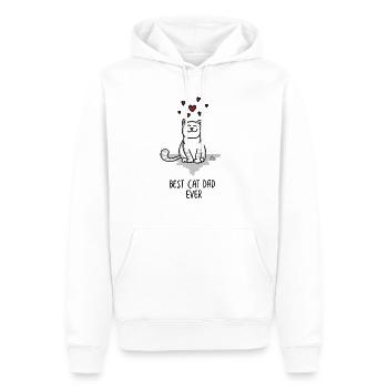 Meilleur papa chat de tous les temps - pour le meilleur papa chat - Sweat à capuche Premium bio Homme - blanc - Devant - Nico (187cm)