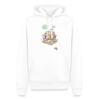 Hamburger T-Shirt Kinder - Der Piratenburger - Männer Premium Bio Hoodie - Weiß - Vorne - Nico (187cm)
