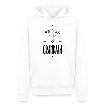 proud to be grandma - Sweat à capuche Premium bio Homme - blanc - Devant - Nico (187cm)