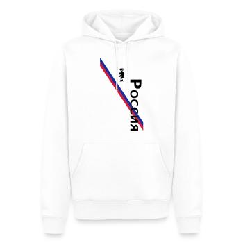 Poccnr - Russie - Russie - Sweat à capuche Premium bio Homme - blanc - Devant - Nico (187cm)