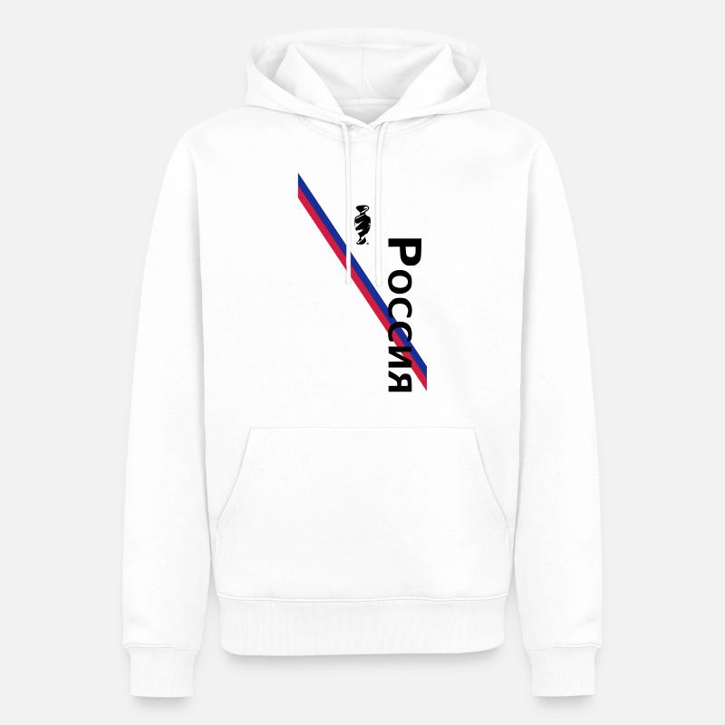 Poccnr - Russie - Russie - Sweat à capuche Premium bio Homme - blanc