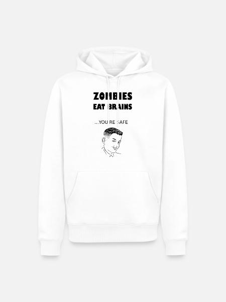 Zombies eat brains - Men’s Premium Organic Hoodie - white