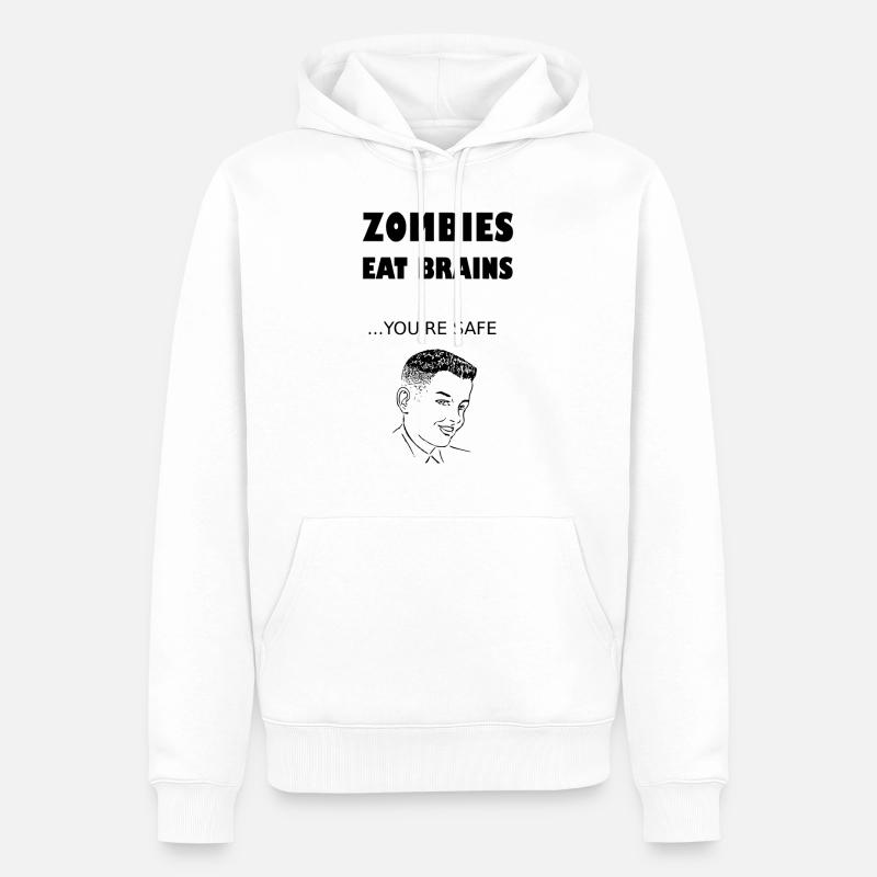 Zombies eat brains - Männer Premium Bio Hoodie - Weiß