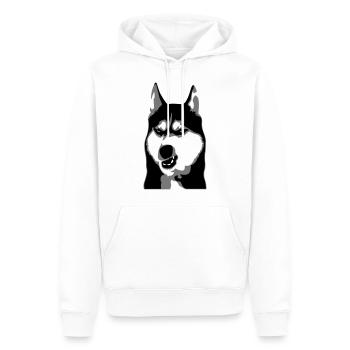 Grumpy Dog - Husky - Männer Premium Bio Hoodie - Weiß - Vorne - Nico (187cm)