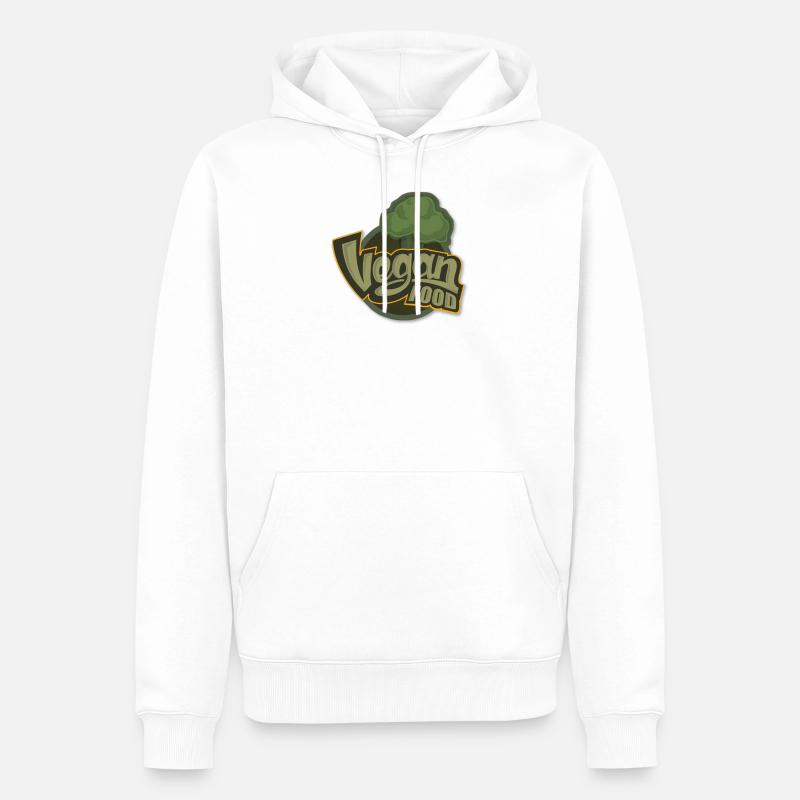 Conception de nourriture végétalienne - Sweat à capuche Premium bio Homme - blanc