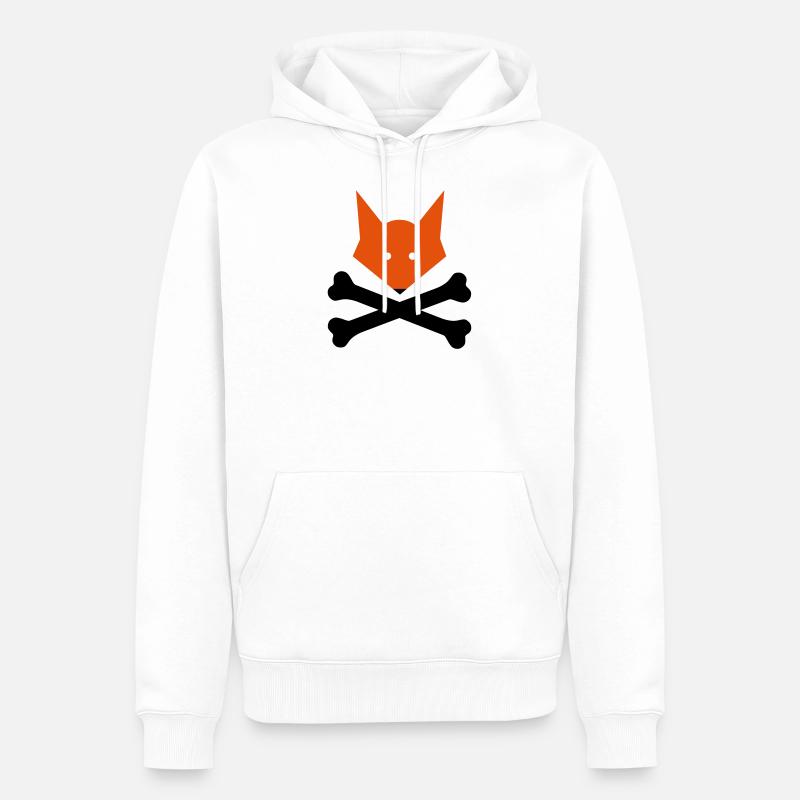 Fox N´ Bones - Sweat à capuche Premium bio Homme - blanc