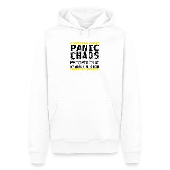 chaos panique - Sweat à capuche Premium bio Homme - blanc - Devant - Nico (187cm)