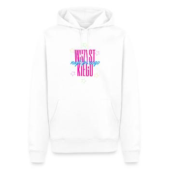 Joyeux anniversaire - langue polonaise - Sweat à capuche Premium bio Homme - blanc - Devant - Nico (187cm)