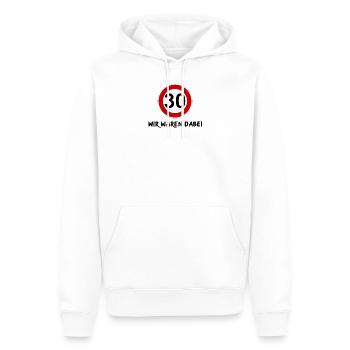30. Geburtstag Gästeliste T-Shirt zum Eintragen - Männer Premium Bio Hoodie - Weiß - Vorne - Nico (187cm)
