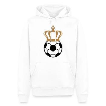 Fußball Kaiser - Fussball 3farbig - Männer Premium Bio Hoodie - Weiß - Vorne - Nico (187cm)