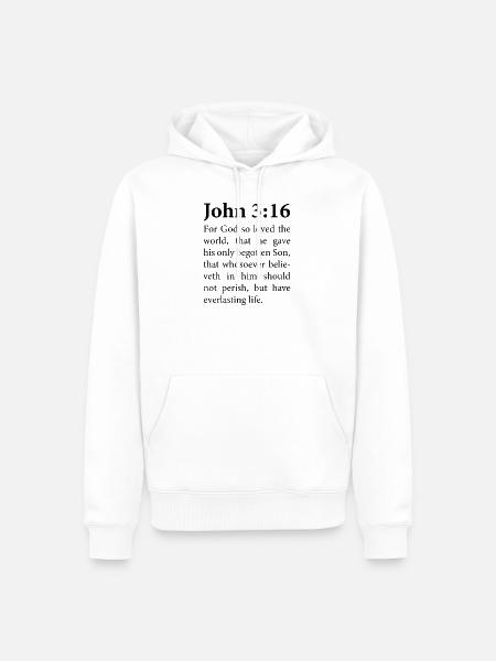 Christian bible verse - Men’s Premium Organic Hoodie - white