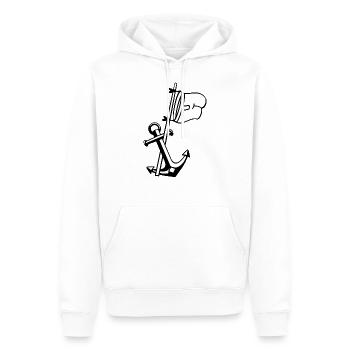 CAPITAINE VOILE VOILE BATEAU ANCRAGE NUDISTE - Sweat à capuche Premium bio Homme - blanc - Devant - Nico (187cm)