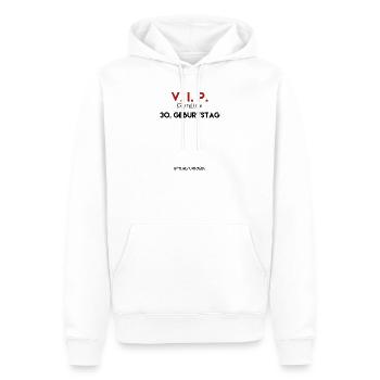30. Geburtstag Tshirt zum eintragen V. I. P Liste - Männer Premium Bio Hoodie - Weiß - Vorne - Nico (187cm)