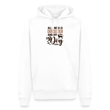 Café shirt cadeau chien - Sweat à capuche Premium bio Homme - blanc - Devant - Nico (187cm)
