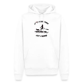 Sports nautiques SUP - plus qu'une simple planche avec un chien - Sweat à capuche Premium bio Homme - blanc - Devant - Nico (187cm)