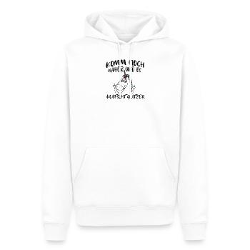 Komm Noch Näher & Es Klatscht Glitzer Mittelfinger - Männer Premium Bio Hoodie - Weiß - Vorne - Nico (187cm)