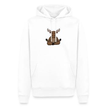 Yoga Elch - Männer Premium Bio Hoodie - Weiß - Vorne - Nico (187cm)