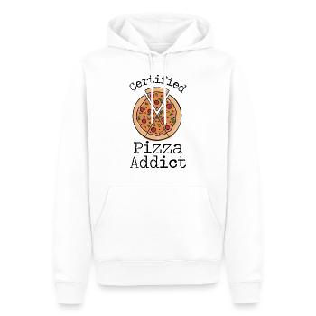 Pizza certified - Men’s Premium Organic Hoodie - white - Front - Nico (187cm)