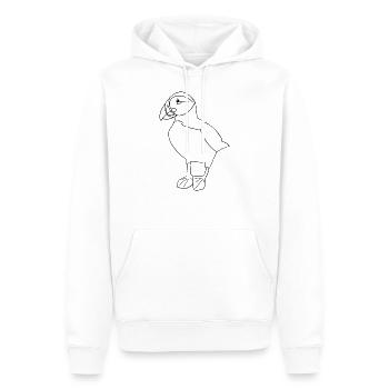 Puffin - Sweat à capuche Premium bio Homme - blanc - Devant - Nico (187cm)