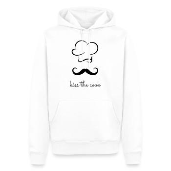 Kochdesign - kiss the cook - Männer Premium Bio Hoodie - Weiß - Vorne - Nico (187cm)