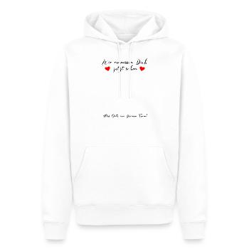 Wir vermissen Dich jetzt schon Abschied Kollegen - Männer Premium Bio Hoodie - Weiß - Vorne - Nico (187cm)