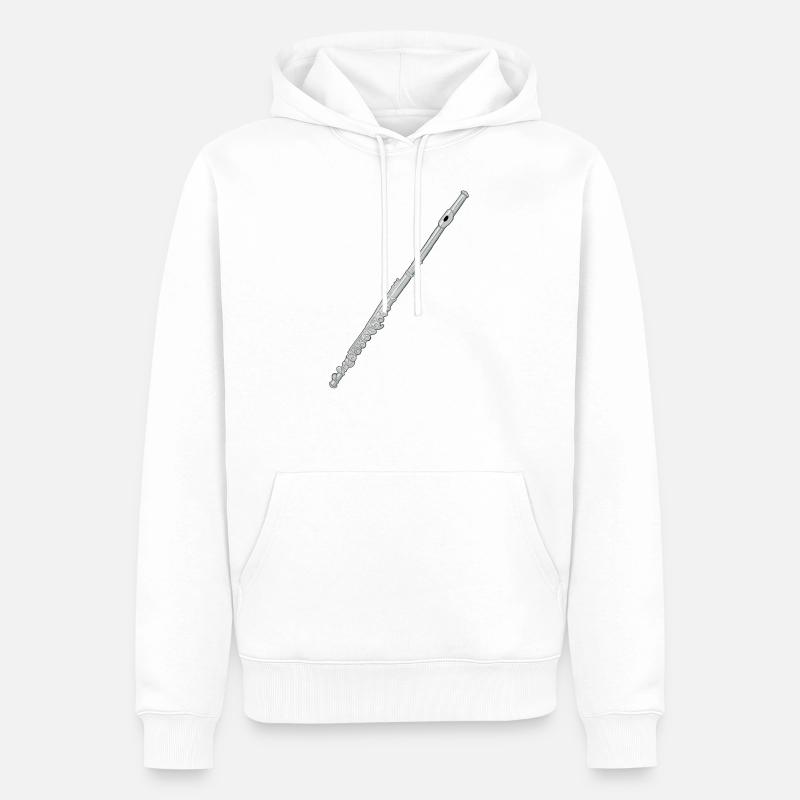 Querflöte - Männer Premium Bio Hoodie - Weiß