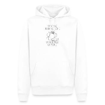 I dont like morning people chat cat café - Sweat à capuche Premium bio Homme - blanc - Devant - Nico (187cm)